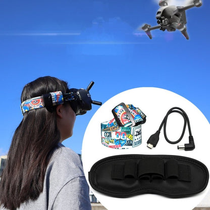 Flight Video Glasses Graffiti Color Headband Fixed Strap For DJI FPV Goggles V2, Strap, Strap + Power Line, Strap + Power Line + Pad - ORIWHIZDJI & Insta360 AccessoriesDJI FPV SeriesOther Accessories