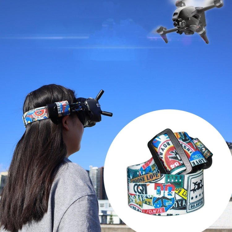 Flight Video Glasses Graffiti Color Headband Fixed Strap For DJI FPV Goggles V2, Strap, Strap + Power Line, Strap + Power Line + Pad - ORIWHIZDJI & Insta360 AccessoriesDJI FPV SeriesOther Accessories