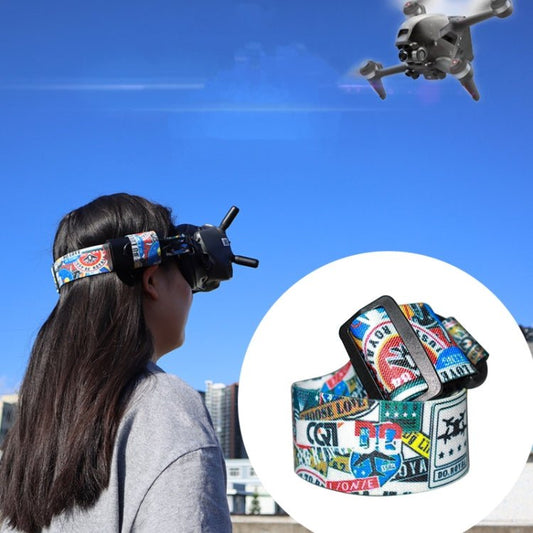Flight Video Glasses Graffiti Color Headband Fixed Strap For DJI FPV Goggles V2, Strap, Strap + Power Line, Strap + Power Line + Pad - ORIWHIZDJI & Insta360 AccessoriesDJI FPV SeriesOther Accessories