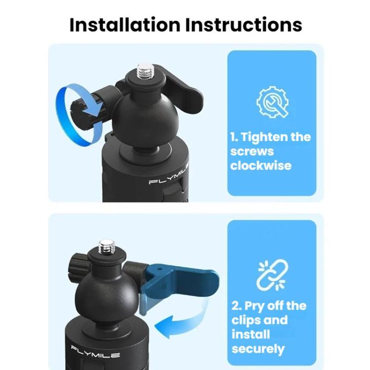 Flymile For DJI / GoPro / Insta360 Selfie Sticks Extension Tripods, 1/4 inch Version, Two - prong Version - ORIWHIZDJI & Insta360 AccessoriesFlymileMount & Holder