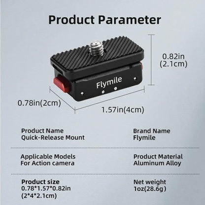 Flymile Magnetic Quick - Release Base 1/4 Inch Thread Foldable Extension Kit for Insta360 Ace Pro 2/Ace Pro/Ace/X5/X4/X3/X2, 1/4 Inch Thread Foldable Kit - ORIWHIZDJI & Insta360 AccessoriesFlymileInsta360 Ace Series