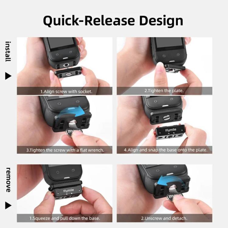 Flymile Magnetic Quick - Release Base 1/4 Inch Thread Foldable Extension Kit for Insta360 Ace Pro 2/Ace Pro/Ace/X5/X4/X3/X2, 1/4 Inch Thread Foldable Kit - ORIWHIZDJI & Insta360 AccessoriesFlymileInsta360 Ace Series