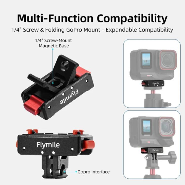 Flymile Magnetic Quick - Release Base 1/4 Inch Thread Foldable Extension Kit for Insta360 Ace Pro 2/Ace Pro/Ace/X5/X4/X3/X2, 1/4 Inch Thread Foldable Kit - ORIWHIZDJI & Insta360 AccessoriesFlymileInsta360 Ace Series