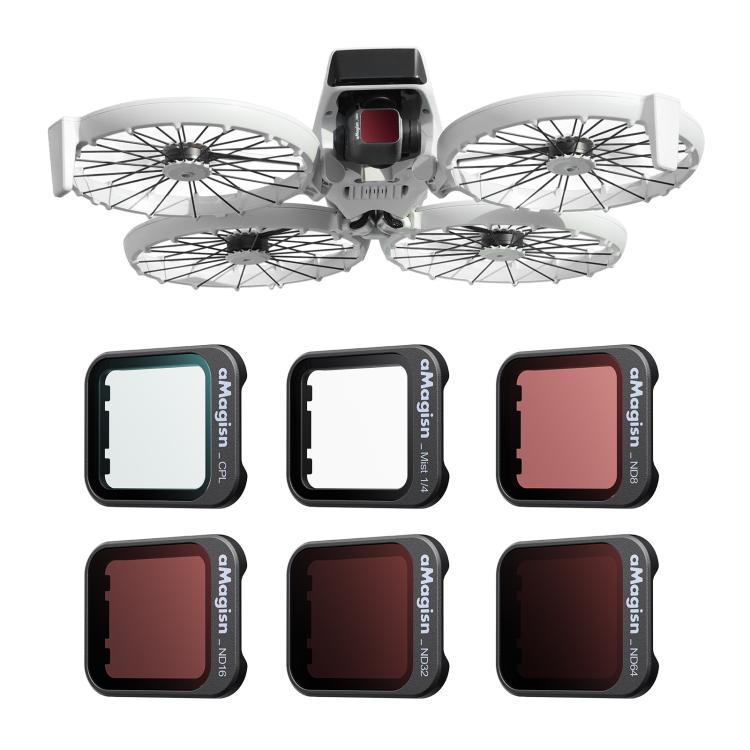 For DJI Flip aMagisn Filter Lens Accessories, CPL, 1/4 Miat, ND8+ND16+ND32+ND64, ND8+ND16+ND32+ND64+CPL+1/4 Mist - ORIWHIZaMagisnDJI & Insta360 AccessoriesOther