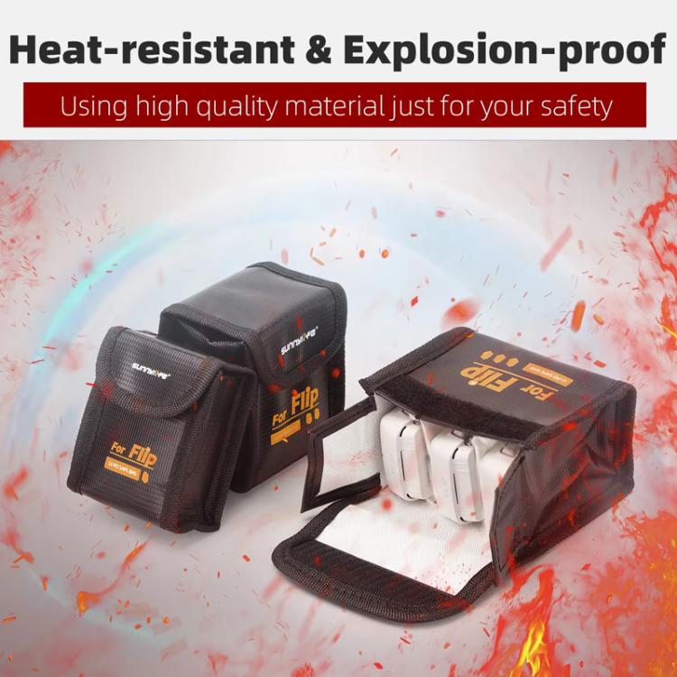 For DJI Flip Sunnylife Battery Explosion Proof Bag Li - ion Safety Storage Bag Flame Retardant Protective Bag, Small (For 1 Battery), Medium (For 2 Batteries), Large (For 2 Batteries) - ORIWHIZDJI & Insta360 AccessoriesOtherOther DJI Accessories