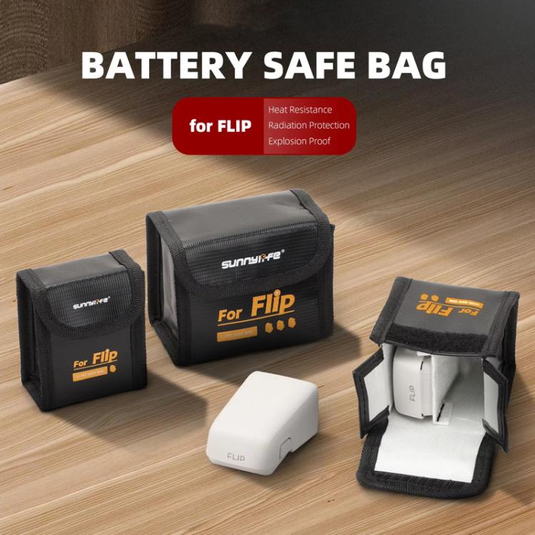 For DJI Flip Sunnylife Battery Explosion Proof Bag Li - ion Safety Storage Bag Flame Retardant Protective Bag, Small (For 1 Battery), Medium (For 2 Batteries), Large (For 2 Batteries) - ORIWHIZDJI & Insta360 AccessoriesOtherOther DJI Accessories