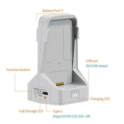 For DJI Flip YX 2 - way Vertical Battery Charger Bidirectional Battery Management System, 2 - way Vertical LED Indicator - ORIWHIZDJI & Insta360 AccessoriesOtherOther DJI Accessories