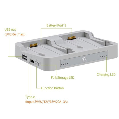 For DJI Flip YX Parallel Charger Hub Bidirectional Battery Management System, 2 - way Parallel - ORIWHIZDJI & Insta360 AccessoriesOtherOther DJI Accessories