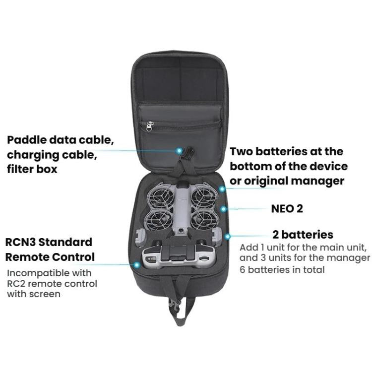 For DJI Neo 2 BKano Outdoor Portable Hard Shell Smooth Fly Kit Organizer Bag Mini Chest Bag, Chest Bag(Black) - ORIWHIZBKanoCases & BagsDJI & Insta360 Accessories