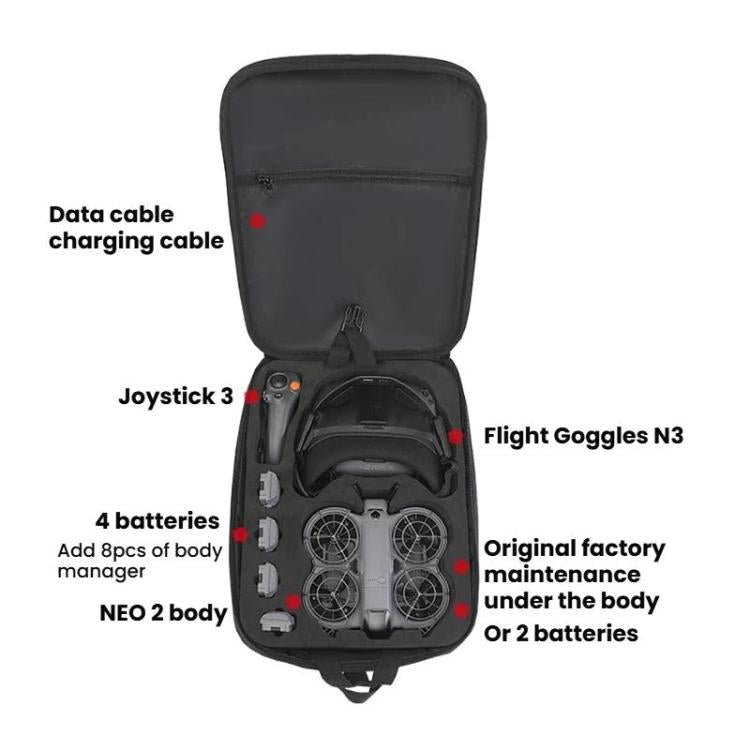 For DJI Neo 2 BKano Physical Flying Kit Bag Shoulder Bag, Shoulder Bag(Black) - ORIWHIZBKanoCases & BagsDJI & Insta360 Accessories