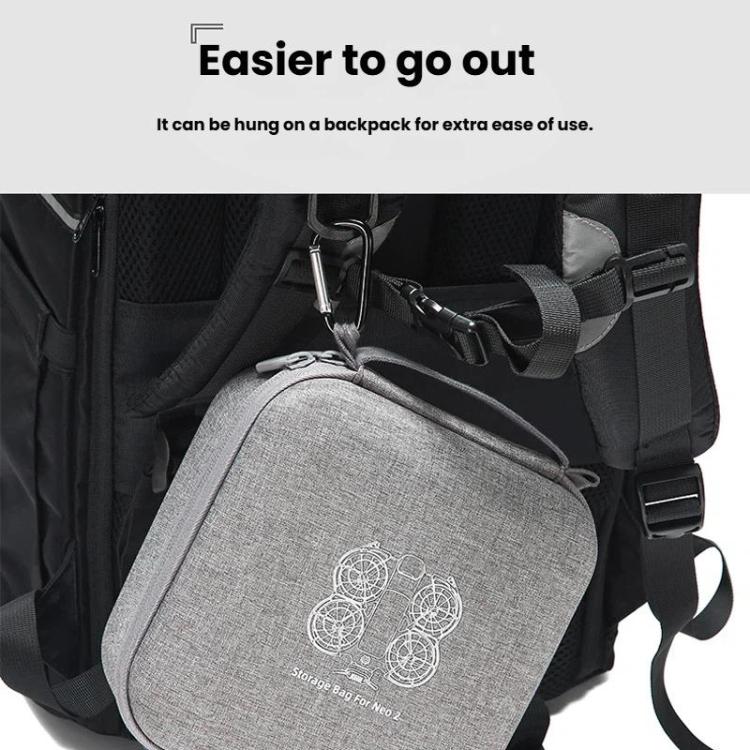 For DJI Neo 2 Drone Mini Hard Case Compact Portable Pouch with Metal Clip, Mini Gray - ORIWHIZCases & BagsDJI & Insta360 AccessoriesDJI Neo Accessories