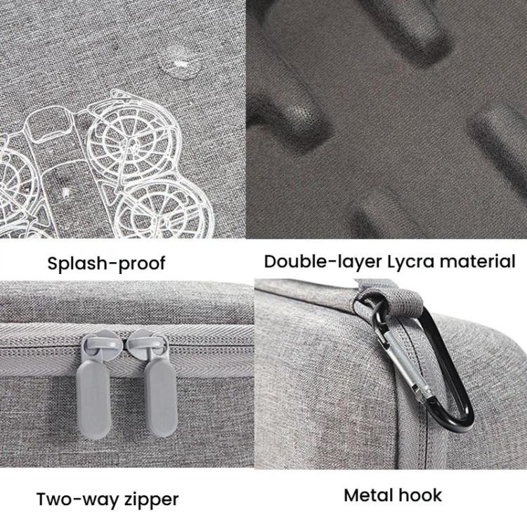 For DJI Neo 2 Drone Mini Hard Case Compact Portable Pouch with Metal Clip, Mini Gray - ORIWHIZCases & BagsDJI & Insta360 AccessoriesDJI Neo Accessories