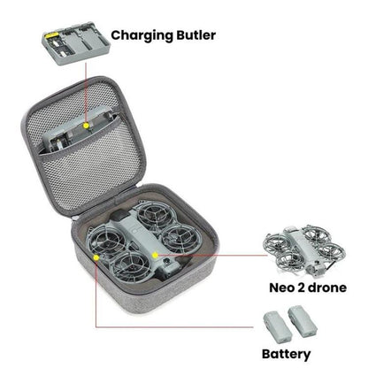 For DJI Neo 2 Drone Mini Hard Case Compact Portable Pouch with Metal Clip, Mini Gray - ORIWHIZCases & BagsDJI & Insta360 AccessoriesDJI Neo Accessories