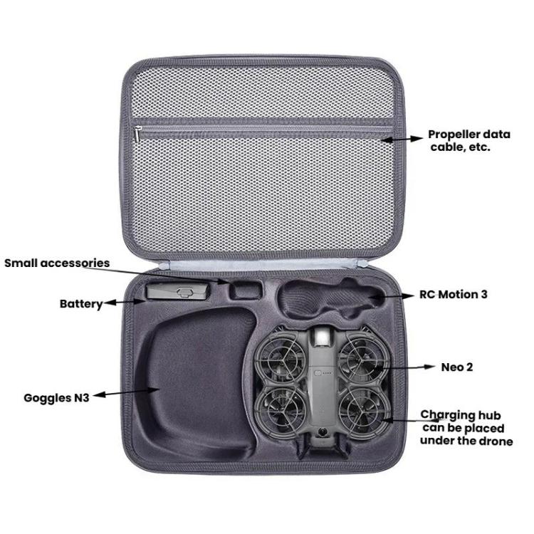 For DJI Neo 2 Motion Fly More Combo Hard Shell Carrying Case Sling Bag, Motion Gray - ORIWHIZCases & BagsDJI & Insta360 AccessoriesDJI Neo Accessories