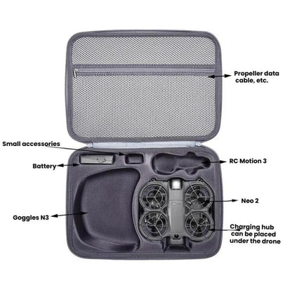 For DJI Neo 2 Motion Fly More Combo Hard Shell Carrying Case Sling Bag, Motion Gray - ORIWHIZCases & BagsDJI & Insta360 AccessoriesDJI Neo Accessories