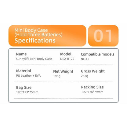 For DJI Neo 2 Sunnylife Portable Carrying Box Body Bag, For DJI Neo 2 - ORIWHIZCases & BagsDJI & Insta360 AccessoriesDJI Neo Accessories