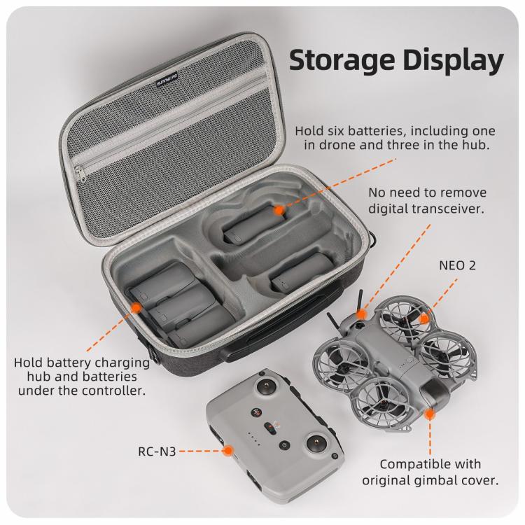 For DJI Neo 2 Sunnylife Portable Carrying Box Shoulder Bag Fly More Combo Bag, Fly More Combo Bag - ORIWHIZCases & BagsDJI & Insta360 AccessoriesDJI Neo Accessories