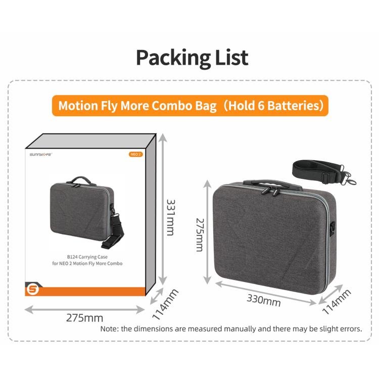For DJI Neo 2 Sunnylife Portable Carrying Box Shoulder Bag Motion Fly More Combo Bag, Motion Fly More Combo Bag - ORIWHIZCases & BagsDJI & Insta360 AccessoriesDJI Neo Accessories