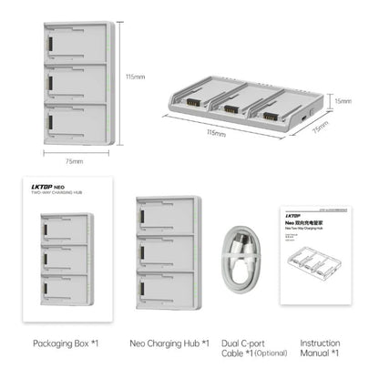 For DJI Neo Battery LKTOP Three - Way Charger 65W Fast Charging Hub, NC036 - ORIWHIZDJI & Insta360 AccessoriesDJI Neo AccessoriesLKTOP
