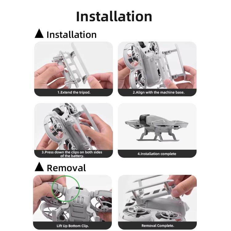 For DJI Neo BRDRC NEO021 Boosting Kickstand Drone Landing Gear Folding Sled Kickstand, NEO021 - ORIWHIZBRDRCDJI & Insta360 AccessoriesDJI Neo Accessories