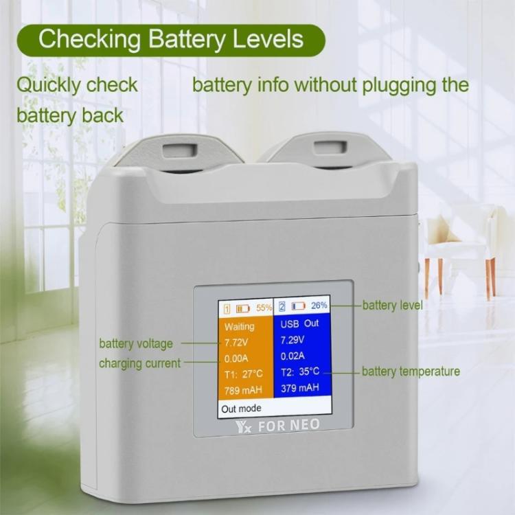 For DJI Neo Drone YX Color Screen Battery Charger Charge 2 Batteries, 2 - Channel Color Screen - ORIWHIZDJI & Insta360 AccessoriesDJI Neo AccessoriesOther