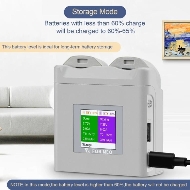 For DJI Neo Drone YX Color Screen Battery Charger Charge 2 Batteries, 2 - Channel Color Screen - ORIWHIZDJI & Insta360 AccessoriesDJI Neo AccessoriesOther