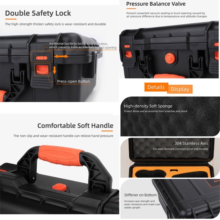 For DJI Neo Sunnylife Safety Carrying Case Large Capacity Waterproof Shock - proof Hard Travel Case, For DJI Neo AQX - 17 - ORIWHIZCases & BagsDJI & Insta360 AccessoriesDJI Neo Accessories