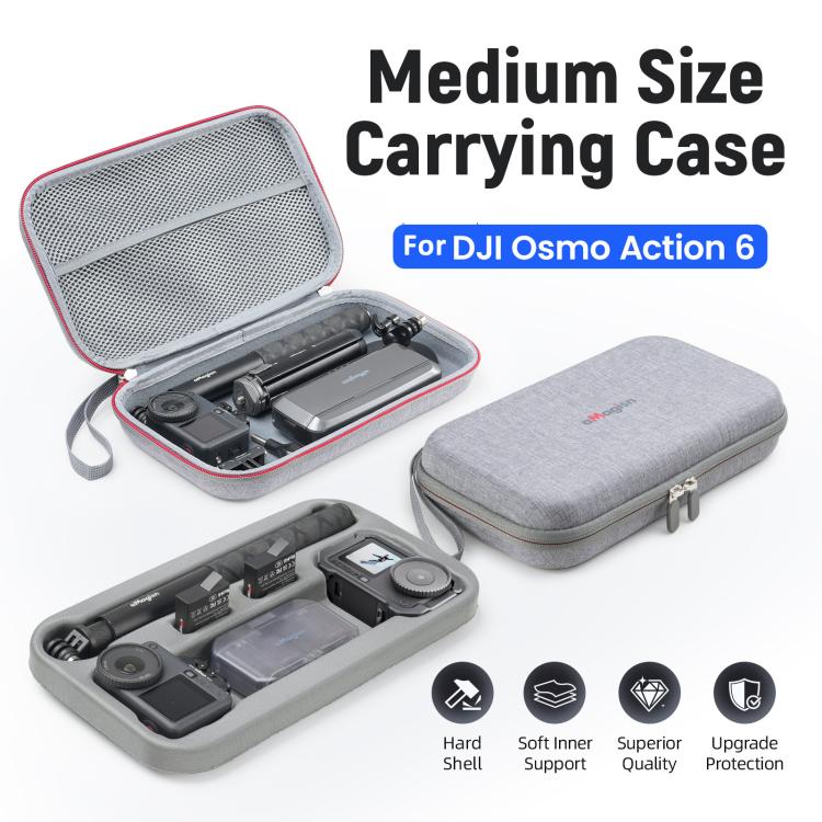 For DJI Osmo Action 6 aMagisn Medium Hard Shell Carrying Case with Removable Foam Insert, For DJI Osmo Action 6 - ORIWHIZaMagisnCase & BagsDJI & Insta360 Accessories