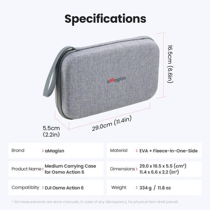 For DJI Osmo Action 6 aMagisn Medium Hard Shell Carrying Case with Removable Foam Insert, For DJI Osmo Action 6 - ORIWHIZaMagisnCase & BagsDJI & Insta360 Accessories
