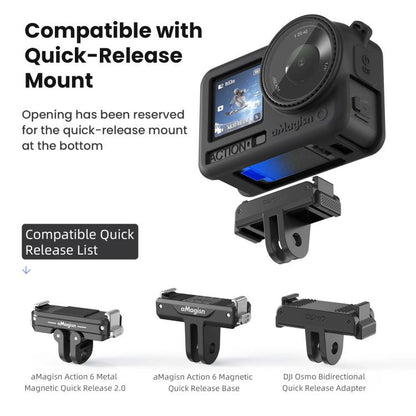 For DJI Osmo Action 6 aMagisn Silicone Case With Lens Cap Anti - Scratch Protective Cover - ORIWHIZaMagisnCase & BagsDJI & Insta360 Accessories