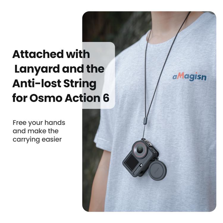 For DJI Osmo Action 6 aMagisn Silicone Case With Lens Cap Anti - Scratch Protective Cover - ORIWHIZaMagisnCase & BagsDJI & Insta360 Accessories