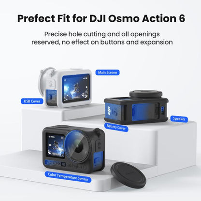 For DJI Osmo Action 6 aMagisn Silicone Case With Lens Cap Anti - Scratch Protective Cover - ORIWHIZaMagisnCase & BagsDJI & Insta360 Accessories