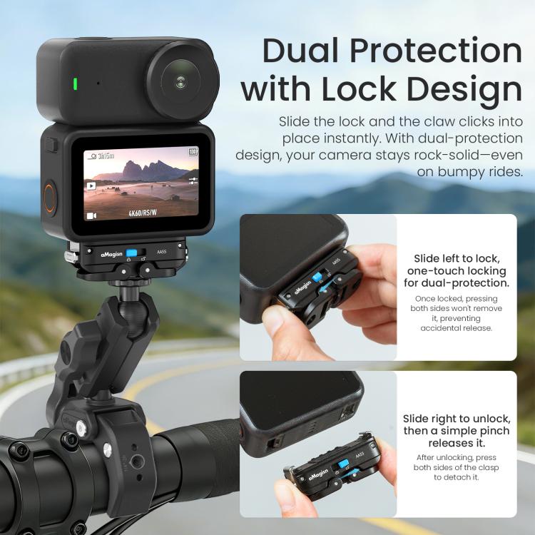 For DJI Osmo Action 6 / Nano aMagisn Metal Magnetic Quick Release Mount 2.0 Lockable Adapter, For DJI Osmo Action 6 / Nano - ORIWHIZaMagisnDJI & Insta360 AccessoriesMount & Holder