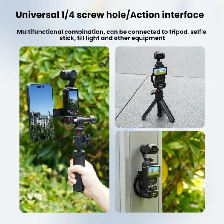 For DJI Osmo Pocket 3 BRDRC Magnetic Expandable Phone Holder Cold Shoe Mount, Black - ORIWHIZBRDRCDJI & Insta360 AccessoriesMount & Holder