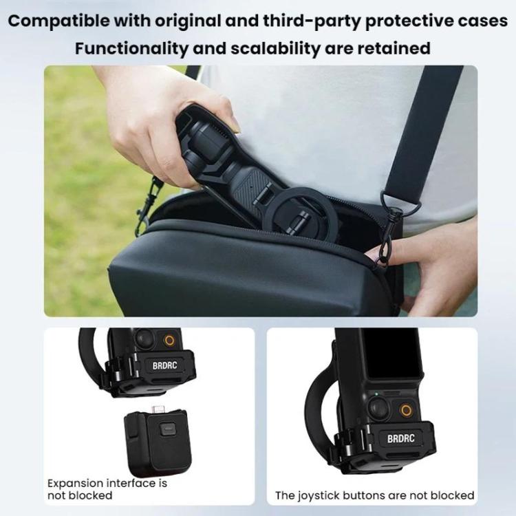 For DJI Osmo Pocket 3 BRDRC Magnetic Expandable Phone Holder Cold Shoe Mount, Black - ORIWHIZBRDRCDJI & Insta360 AccessoriesMount & Holder