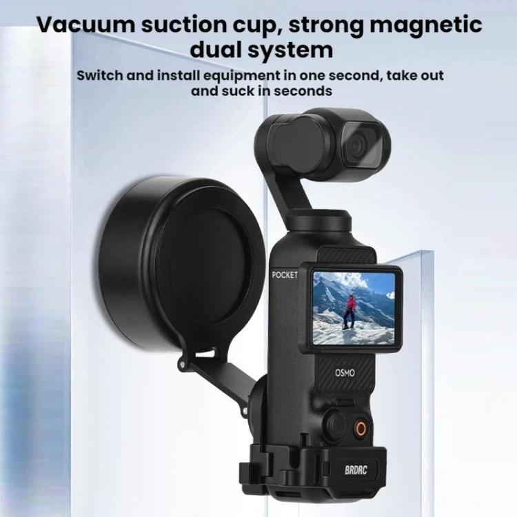 For DJI Osmo Pocket 3 BRDRC Magnetic Expandable Phone Holder Cold Shoe Mount, Black - ORIWHIZBRDRCDJI & Insta360 AccessoriesMount & Holder