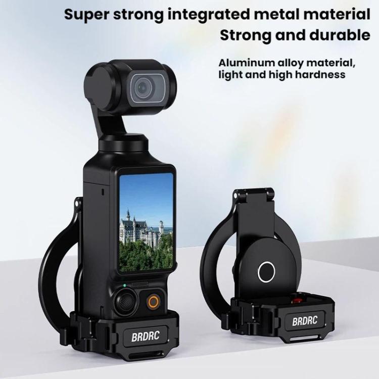 For DJI Osmo Pocket 3 BRDRC Magnetic Expandable Phone Holder Cold Shoe Mount, Black - ORIWHIZBRDRCDJI & Insta360 AccessoriesMount & Holder