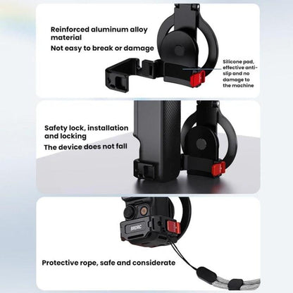 For DJI Osmo Pocket 3 BRDRC Magnetic Expandable Phone Holder Cold Shoe Mount, Black - ORIWHIZBRDRCDJI & Insta360 AccessoriesMount & Holder