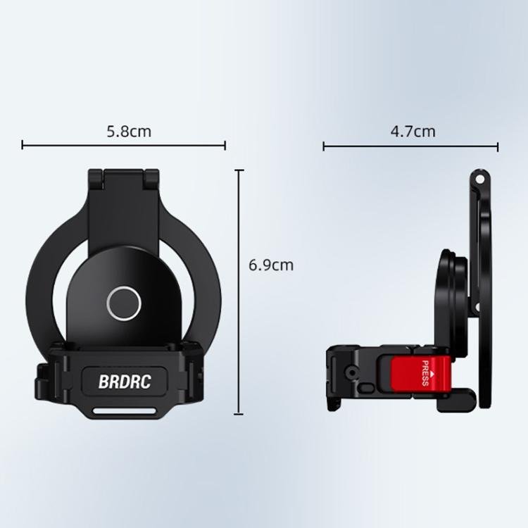 For DJI Osmo Pocket 3 BRDRC Magnetic Expandable Phone Holder Cold Shoe Mount, Black - ORIWHIZBRDRCDJI & Insta360 AccessoriesMount & Holder