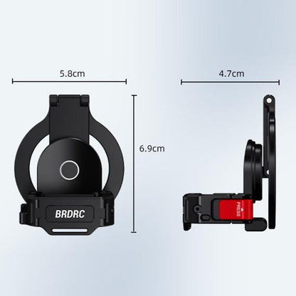 For DJI Osmo Pocket 3 BRDRC Magnetic Expandable Phone Holder Cold Shoe Mount, Black - ORIWHIZBRDRCDJI & Insta360 AccessoriesMount & Holder