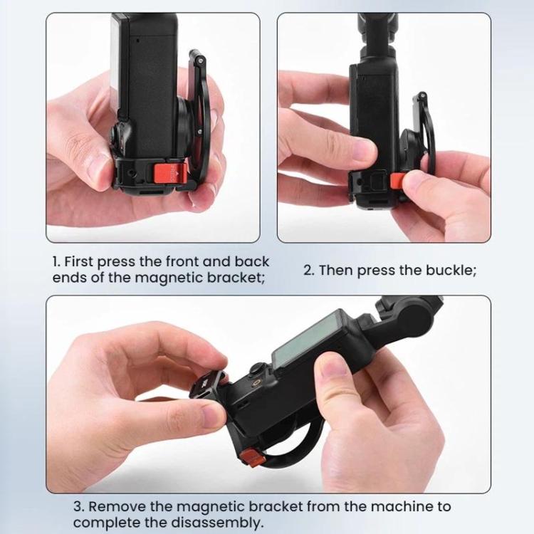 For DJI Osmo Pocket 3 BRDRC Magnetic Expandable Phone Holder Cold Shoe Mount, Black - ORIWHIZBRDRCDJI & Insta360 AccessoriesMount & Holder