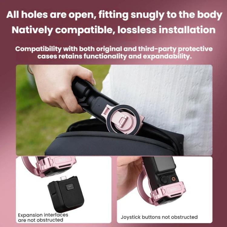 For DJI Osmo Pocket 3 BRDRC Magnetic Expandable Phone Holder Cold Shoe Mount, Pink - ORIWHIZBRDRCDJI & Insta360 AccessoriesMount & Holder