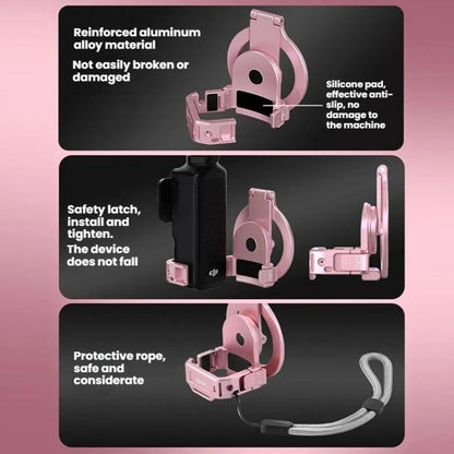 For DJI Osmo Pocket 3 BRDRC Magnetic Expandable Phone Holder Cold Shoe Mount, Pink - ORIWHIZBRDRCDJI & Insta360 AccessoriesMount & Holder