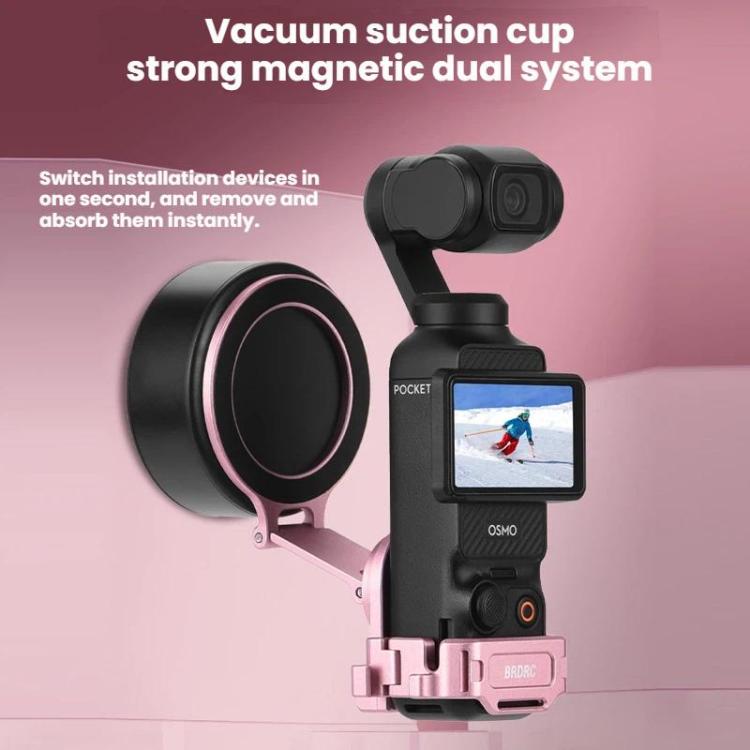 For DJI Osmo Pocket 3 BRDRC Magnetic Expandable Phone Holder Cold Shoe Mount, Pink - ORIWHIZBRDRCDJI & Insta360 AccessoriesMount & Holder