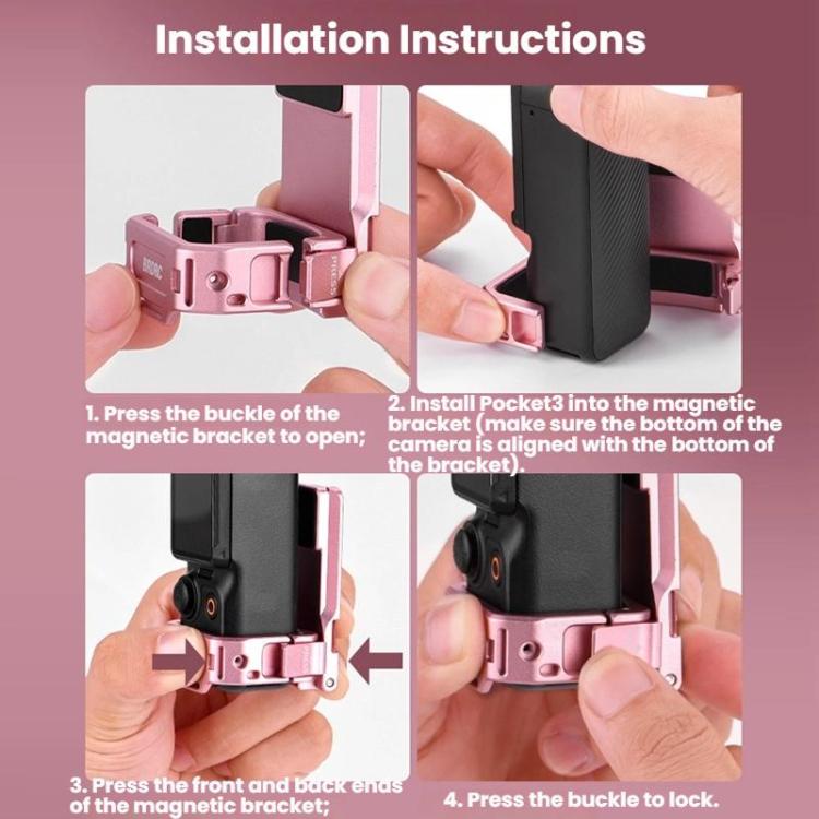 For DJI Osmo Pocket 3 BRDRC Magnetic Mount Expandable Back Clip Adapter - ORIWHIZBRDRCDJI & Insta360 AccessoriesMount & Holder