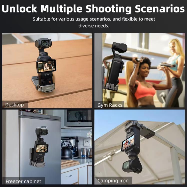 For DJI OSMO Pocket 3 BRDRC PO3005 Multi - functional Magnetic Base Expansion Back Clip Holder Adapter Bezel Accessory, For DJI OSMO Pocket 3 Tarnish - ORIWHIZBRDRCDJI & Insta360 AccessoriesMount & Holder