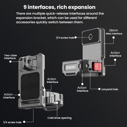 For DJI OSMO Pocket 3 BRDRC PO3005 Multi - functional Magnetic Base Expansion Back Clip Holder Adapter Bezel Accessory, For DJI OSMO Pocket 3 Tarnish - ORIWHIZBRDRCDJI & Insta360 AccessoriesMount & Holder