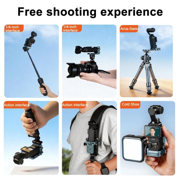 For DJI Osmo Pocket 3 COBONE Magnetic Extension Mount Quick - Release Adapter With 1/4 - Inch Screw Hole & Cold Shoe, CPK - 2 - ORIWHIZDJI & Insta360 AccessoriesMount & HolderOsmo Pocket Accessories