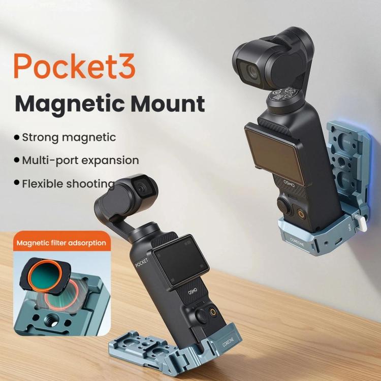 For DJI Osmo Pocket 3 COBONE Magnetic Extension Mount Quick - Release Adapter With 1/4 - Inch Screw Hole & Cold Shoe, CPK - 2 - ORIWHIZDJI & Insta360 AccessoriesMount & HolderOsmo Pocket Accessories