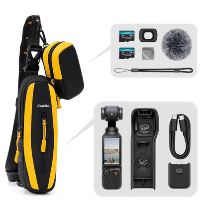 For DJI Osmo Pocket 3 Cwatcun D225 Small Organizer Bag Protective Multifunctional Sports Camera Bag, D225 - ORIWHIZCase & BagsCwatcunDJI & Insta360 Accessories